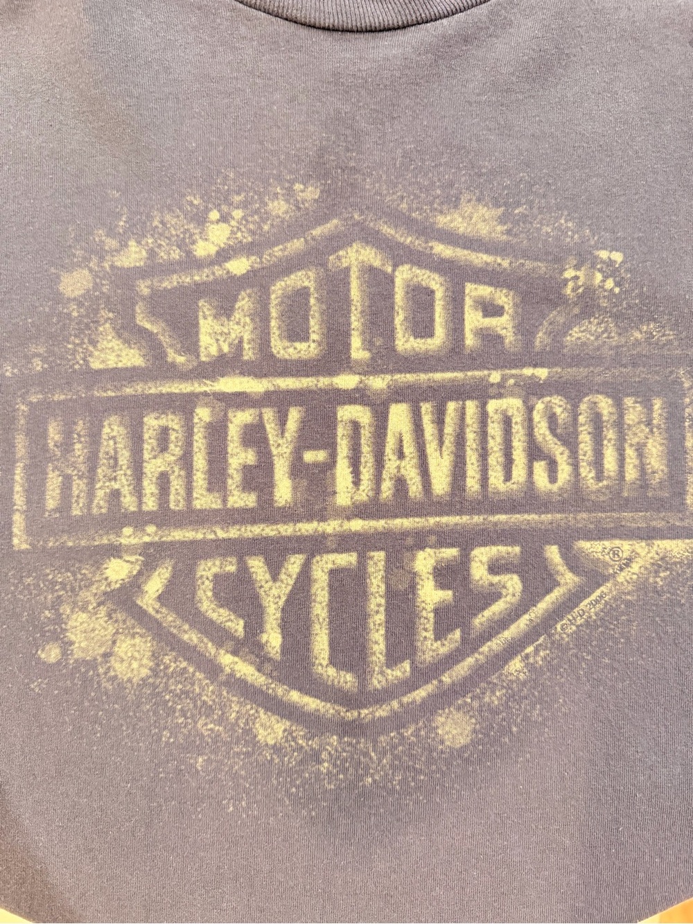 Harley-Davidson Black Short Sleeve Tee with Faded Gold Shield - Picture 6 of 10